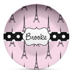 Eiffel Tower Microwave Safe Plastic Plate - Composite Polymer (Personalized)