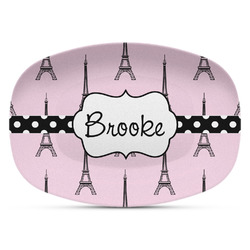 Eiffel Tower Plastic Platter - Microwave & Oven Safe Composite Polymer (Personalized)
