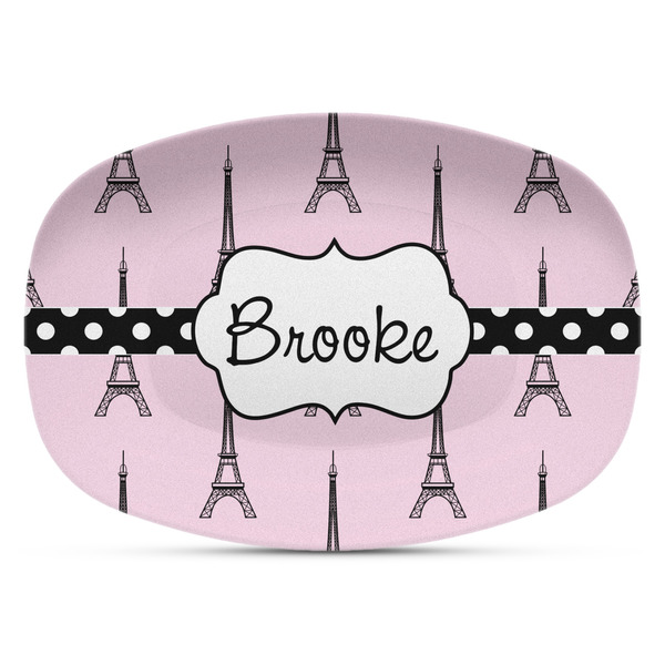 Custom Eiffel Tower Plastic Platter - Microwave & Oven Safe Composite Polymer (Personalized)