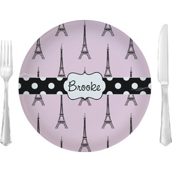 Eiffel Tower 10" Glass Lunch / Dinner Plates - Single or Set (Personalized)