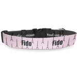 Eiffel Tower Deluxe Dog Collar - Medium (11.5" to 17.5") (Personalized)