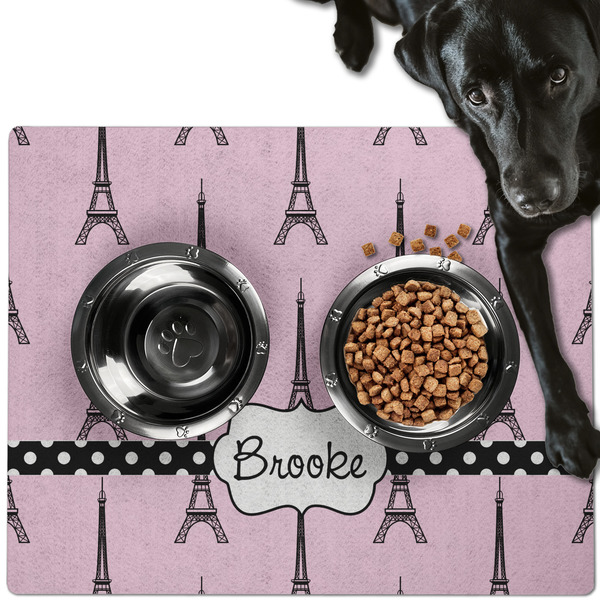 Eiffel Tower Dog Food Mat - Large LIFESTYLE