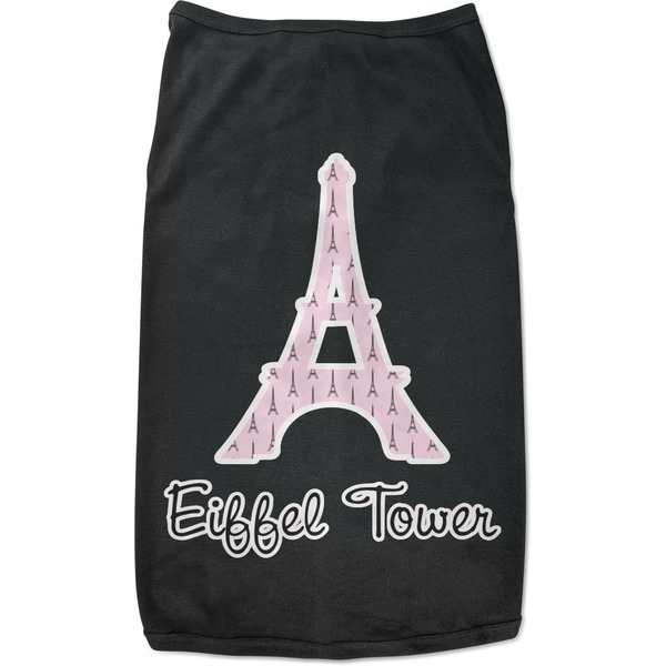 Custom Eiffel Tower Black Pet Shirt - XL (Personalized)