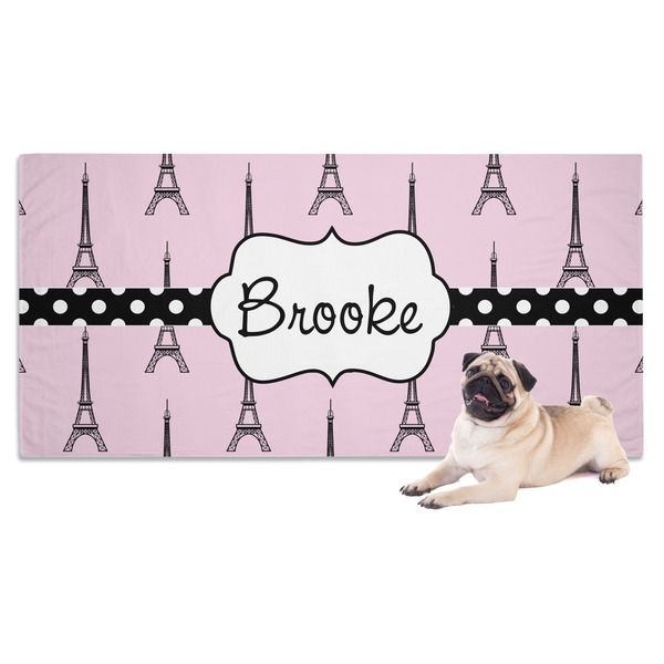 Custom Eiffel Tower Dog Towel (Personalized)