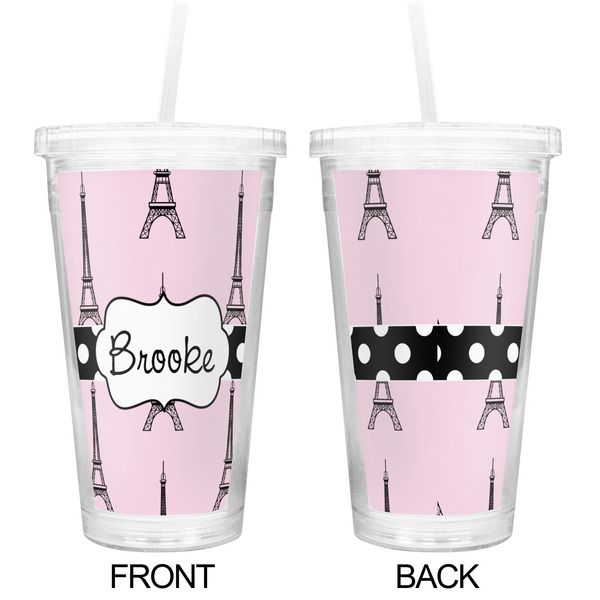 Eiffel Tower Double Wall Tumbler with Straw - Approval