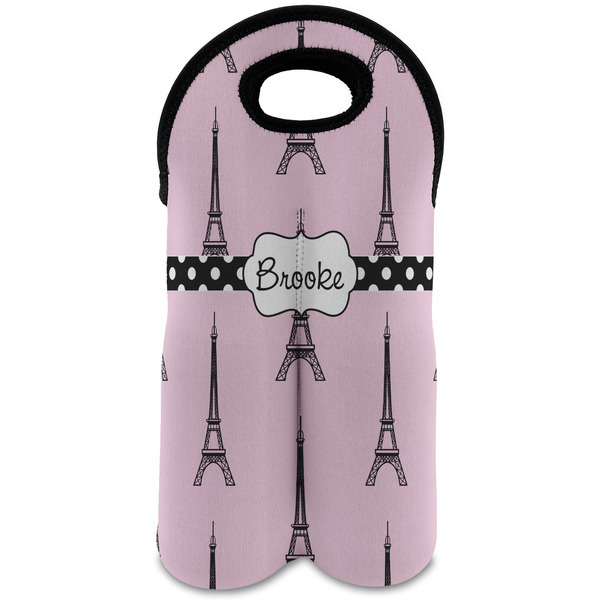 Custom Eiffel Tower Wine Tote Bag (2 Bottles) (Personalized)