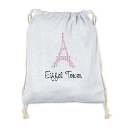 Eiffel Tower Drawstring Backpack - Sweatshirt Fleece - Double Sided (Personalized)