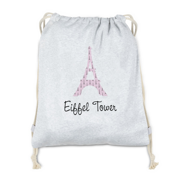 Custom Eiffel Tower Drawstring Backpack - Sweatshirt Fleece - Double Sided (Personalized)