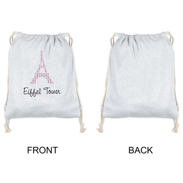 Eiffel Tower Drawstring Backpacks - Sweatshirt Fleece - Single Sided - APPROVAL