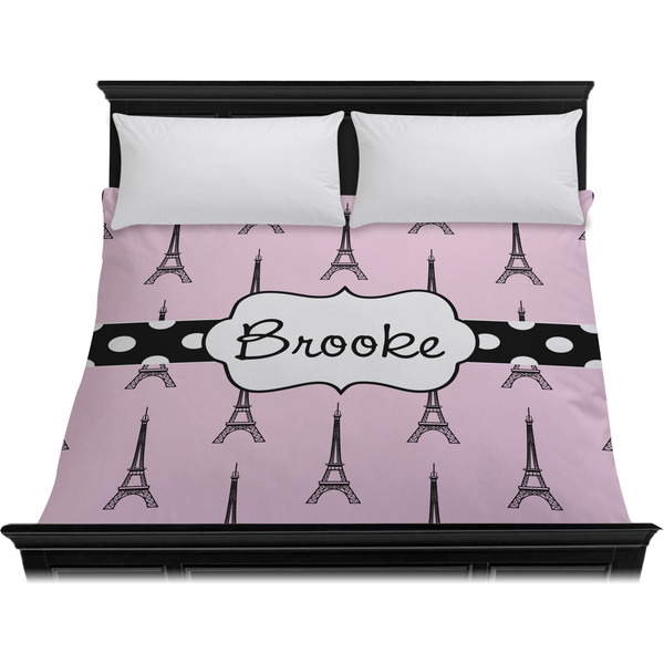 Eiffel Tower Duvet Cover - King - On Bed - No Prop
