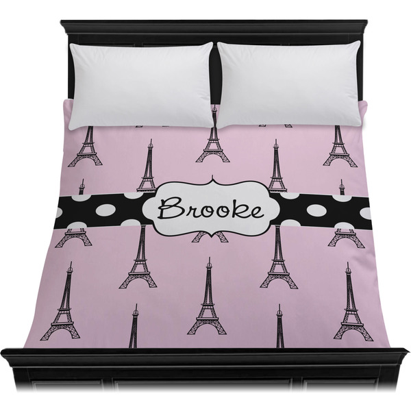 Eiffel Tower Duvet Cover - Queen - On Bed - No Prop
