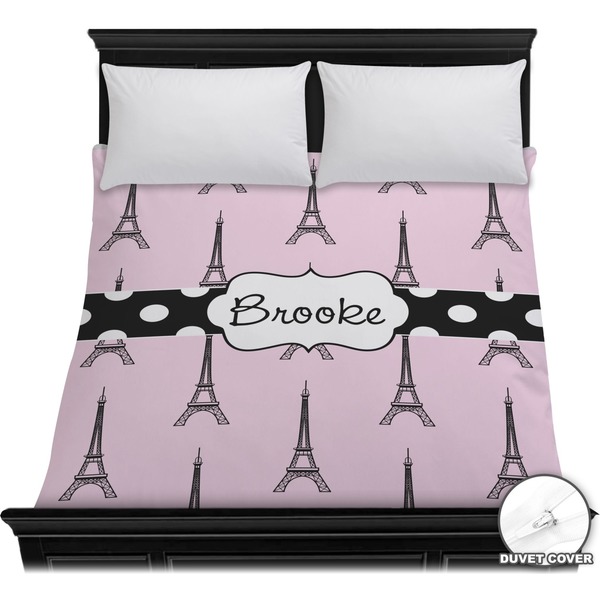 Custom Eiffel Tower Duvet Cover - Full / Queen (Personalized)