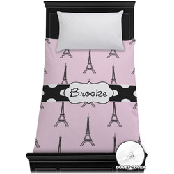 Eiffel Tower Duvet Cover - Twin XL (Personalized)