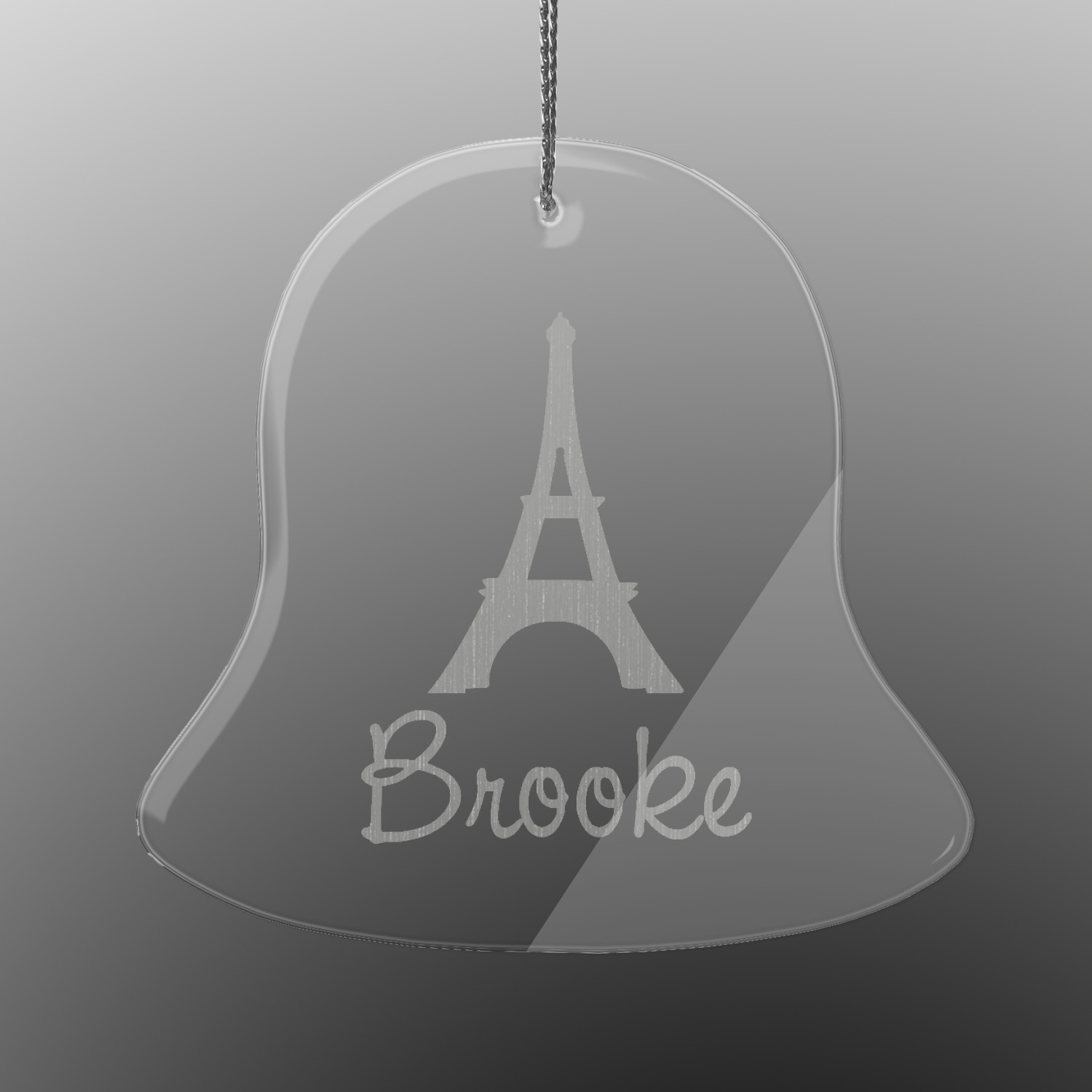 Custom Eiffel Tower Engraved Glass Ornament (Personalized) YouCustomizeIt
