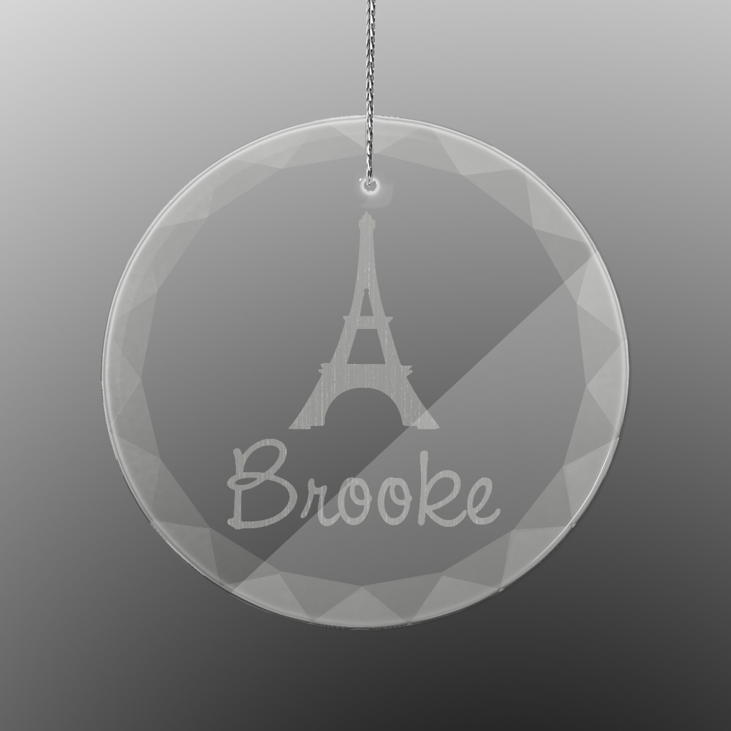 Custom Eiffel Tower Engraved Glass Ornament (Personalized) YouCustomizeIt