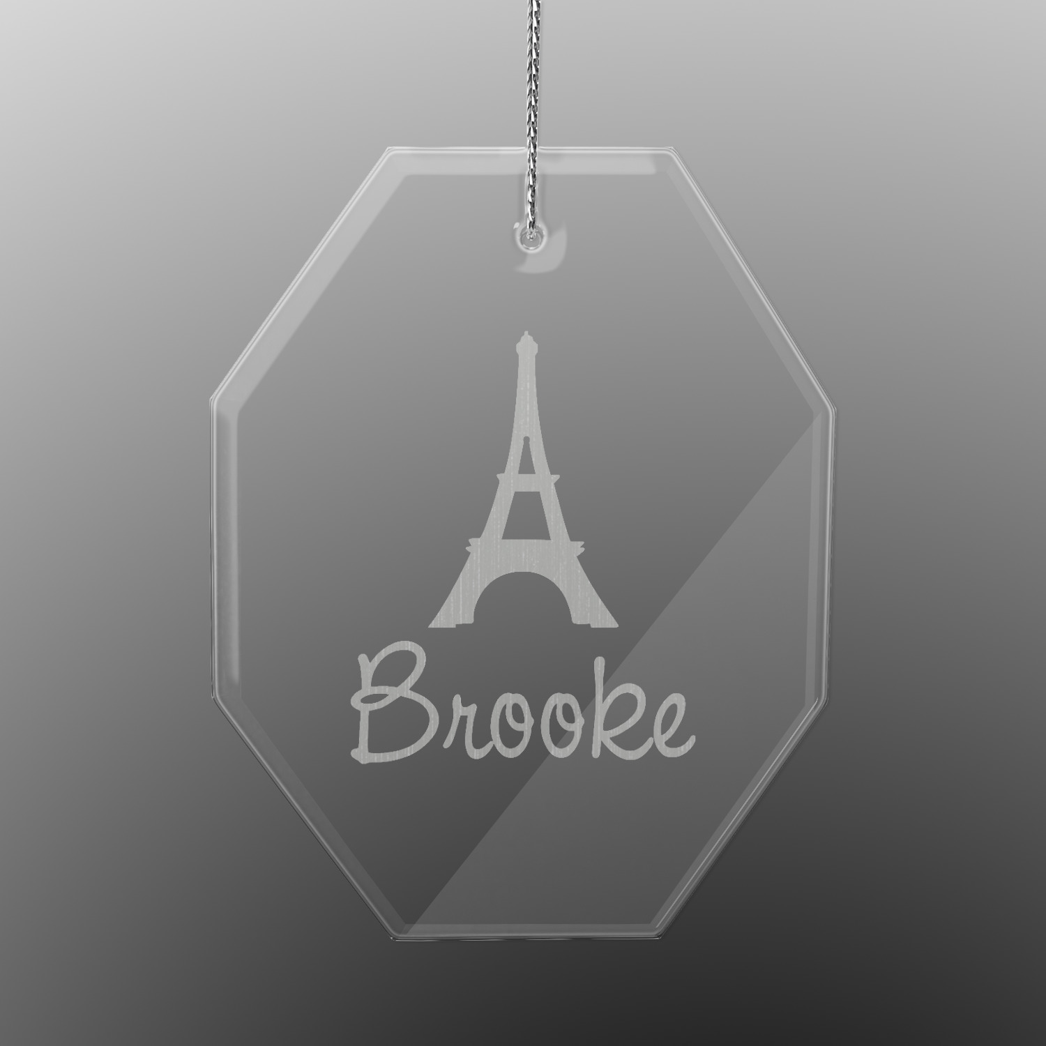 Custom Eiffel Tower Engraved Glass Ornament (Personalized) YouCustomizeIt
