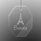 Eiffel Tower Engraved Glass Ornament - Octagon (Personalized)