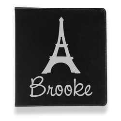 Eiffel Tower Leather Binder - 1" - Black (Personalized)