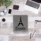 Eiffel Tower Leather Binder - 1" - Grey - Lifestyle View
