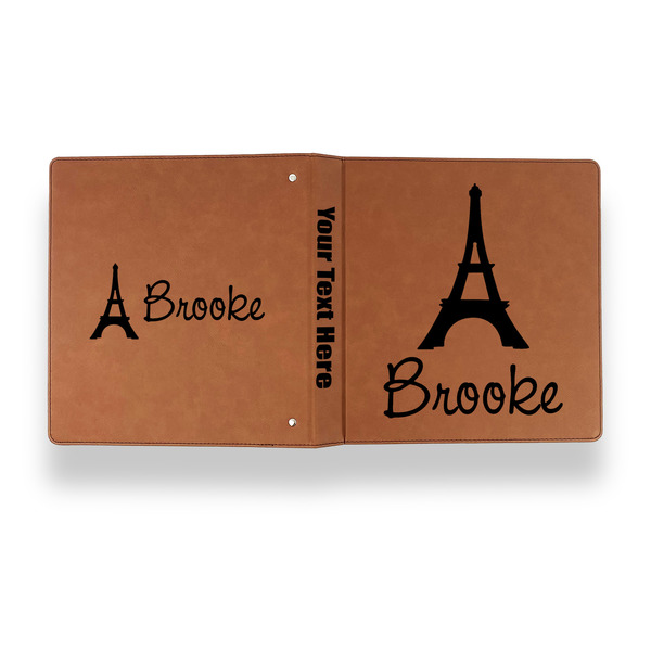 Eiffel Tower Leather Binder - 1" - Rawhide - Back Spine Front View