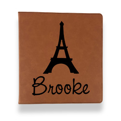 Eiffel Tower Leather Binder - 1" - Rawhide (Personalized)