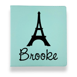 Eiffel Tower Leather Binder - 1" - Teal (Personalized)