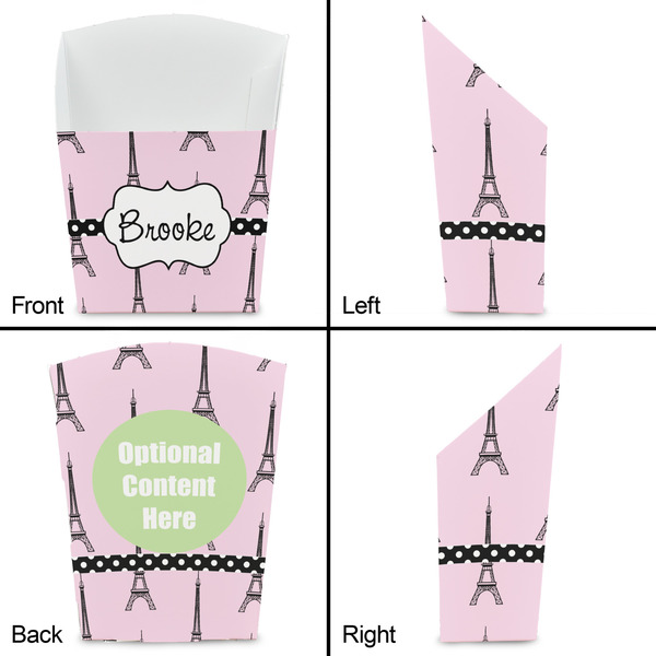 Eiffel Tower French Fry Favor Box - Front & Back View