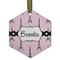 Eiffel Tower Flat Glass Ornament - Hexagon w/ Name or Text