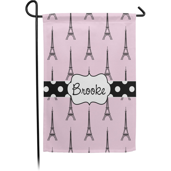 Custom Eiffel Tower Small Garden Flag - Single Sided w/ Name or Text