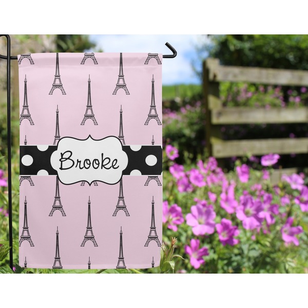 Eiffel Tower Garden Flag - Outside In Flowers