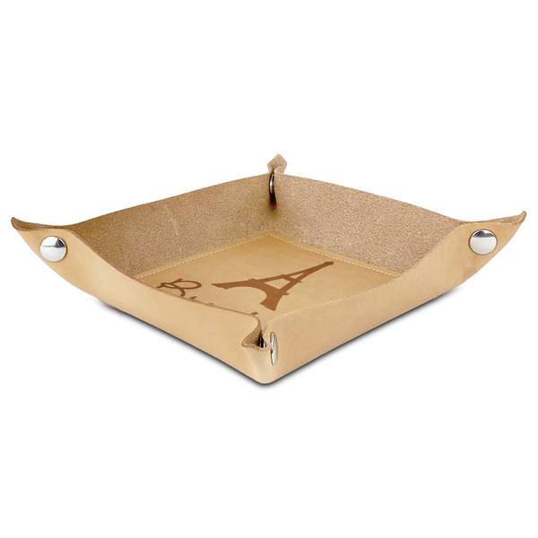 Eiffel Tower Genuine Leather Valet Trays - ANGLE (folded)