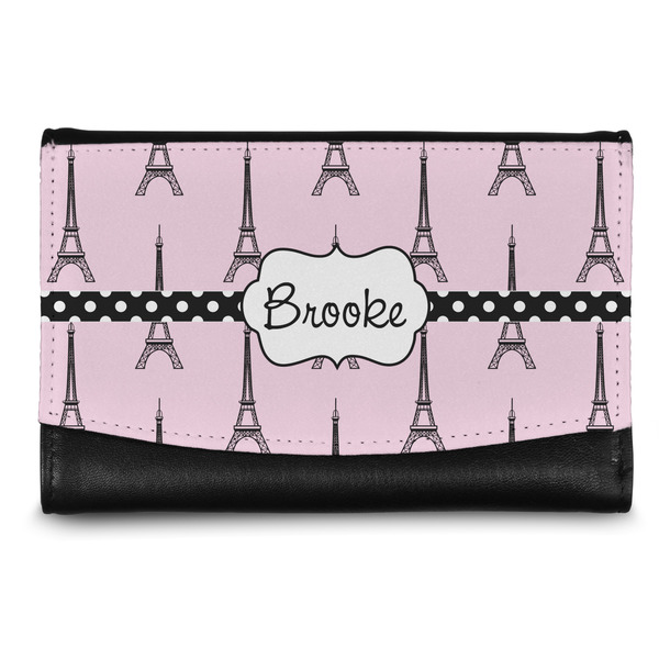 Custom Eiffel Tower Genuine Leather Women's Wallet - Small (Personalized)