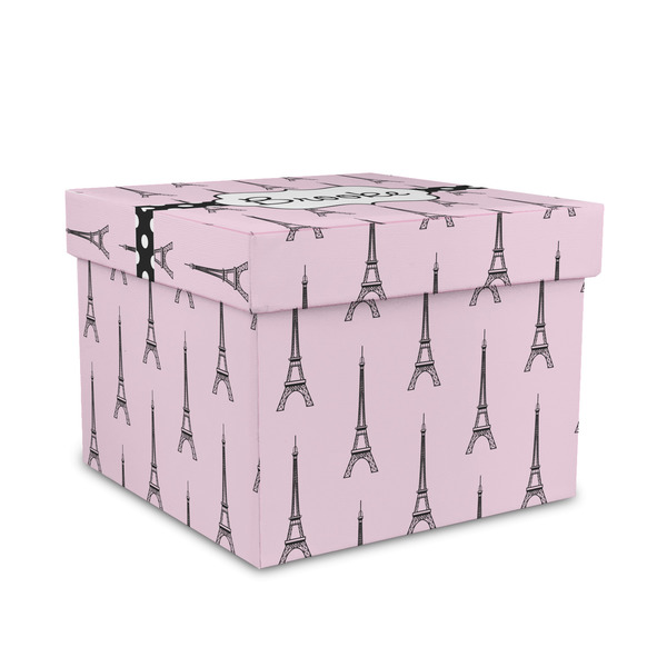 Custom Eiffel Tower Gift Box with Lid - Canvas Wrapped - Medium (Personalized)