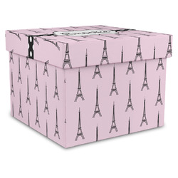 Eiffel Tower Gift Box with Lid - Canvas Wrapped - X-Large (Personalized)