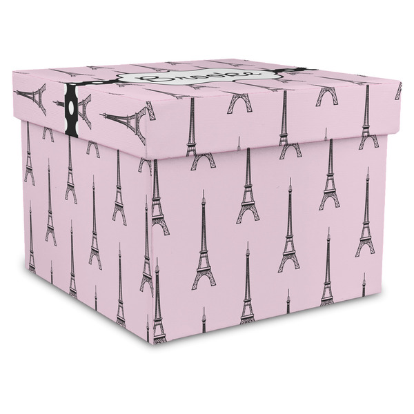 Custom Eiffel Tower Gift Box with Lid - Canvas Wrapped - XX-Large (Personalized)