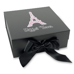 Eiffel Tower Gift Box with Magnetic Lid - Black (Personalized)