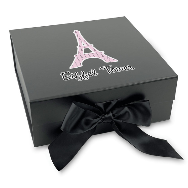 Custom Eiffel Tower Gift Box with Magnetic Lid - Black (Personalized)