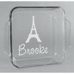 Eiffel Tower Glass Cake Dish - 8in x 8in (Personalized)