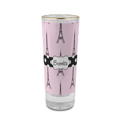 Eiffel Tower 2 oz Shot Glass - Glass with Gold Rim (Personalized)