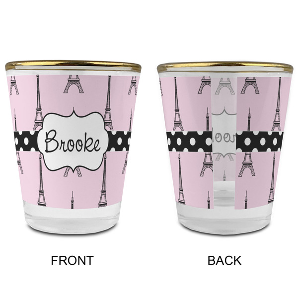 Eiffel Tower Glass Shot Glass - with gold rim - APPROVAL