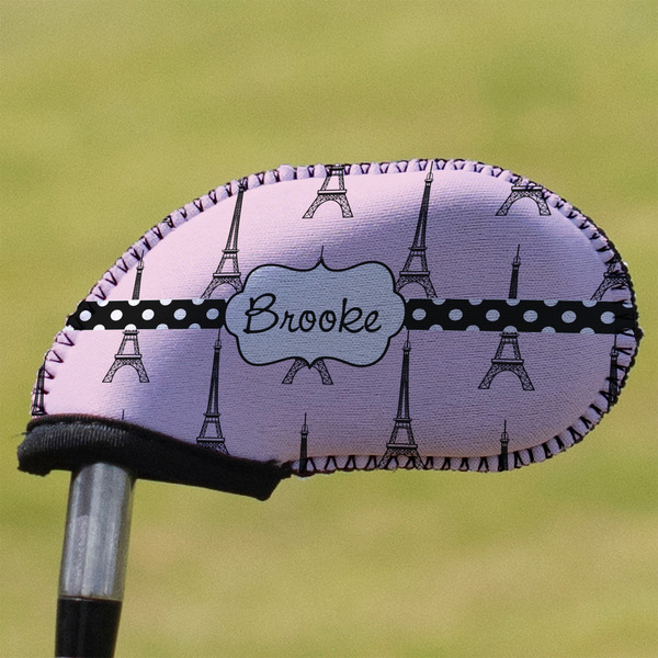 Custom Eiffel Tower Golf Club Iron Cover (Personalized)