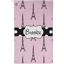 Eiffel Tower Golf Towel - Poly-Cotton Blend - Small w/ Name or Text