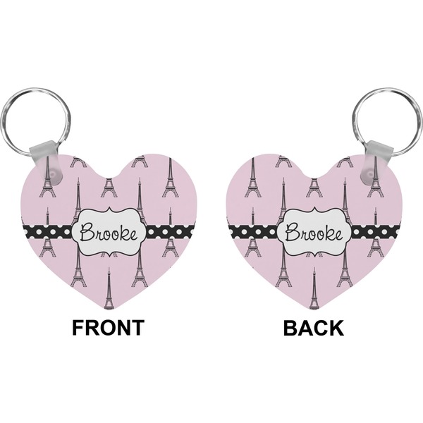 Eiffel Tower Heart Keychain (Front + Back)