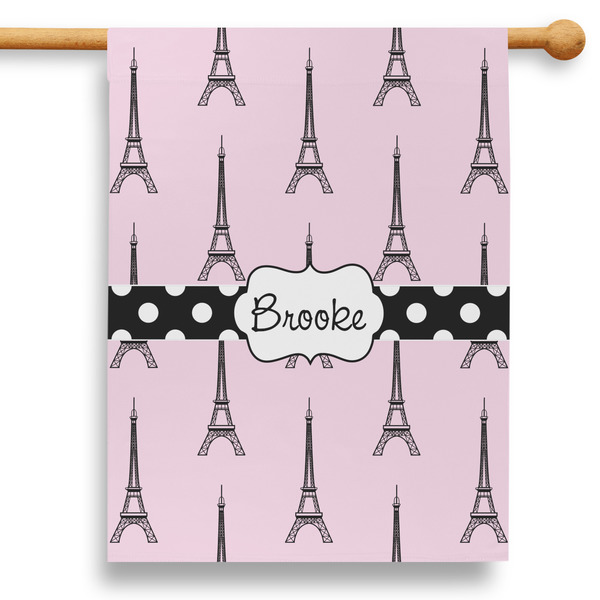 Custom Eiffel Tower 28" House Flag - Double Sided (Personalized)