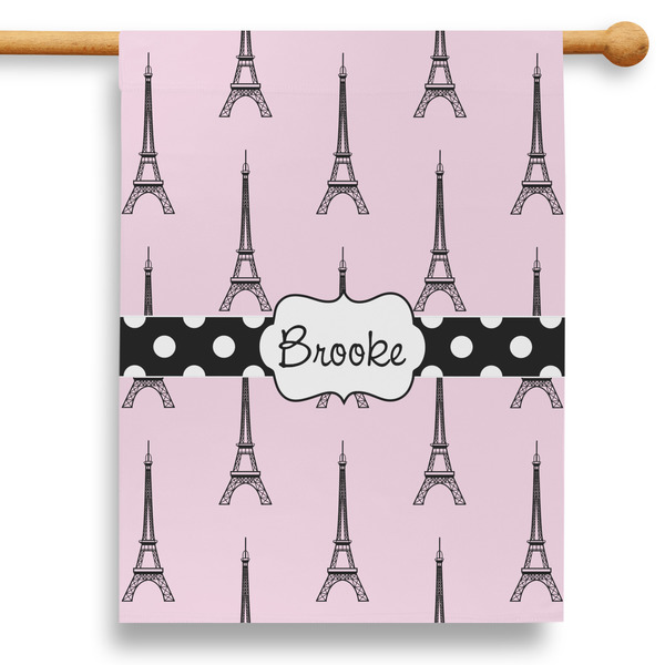 Custom Eiffel Tower 28" House Flag (Personalized)