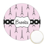 Eiffel Tower Printed Cookie Topper - Round (Personalized)