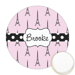 Eiffel Tower Printed Cookie Topper - Round (Personalized)