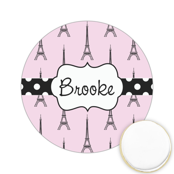 Custom Eiffel Tower Printed Cookie Topper - 2.15" (Personalized)