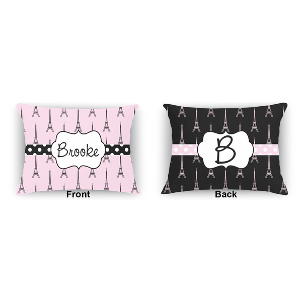 Eiffel Tower  Indoor Rectangular Burlap Pillow (Front and Back)