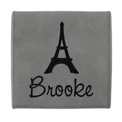 Eiffel Tower Jewelry Gift Box - Engraved Leather Lid (Personalized)